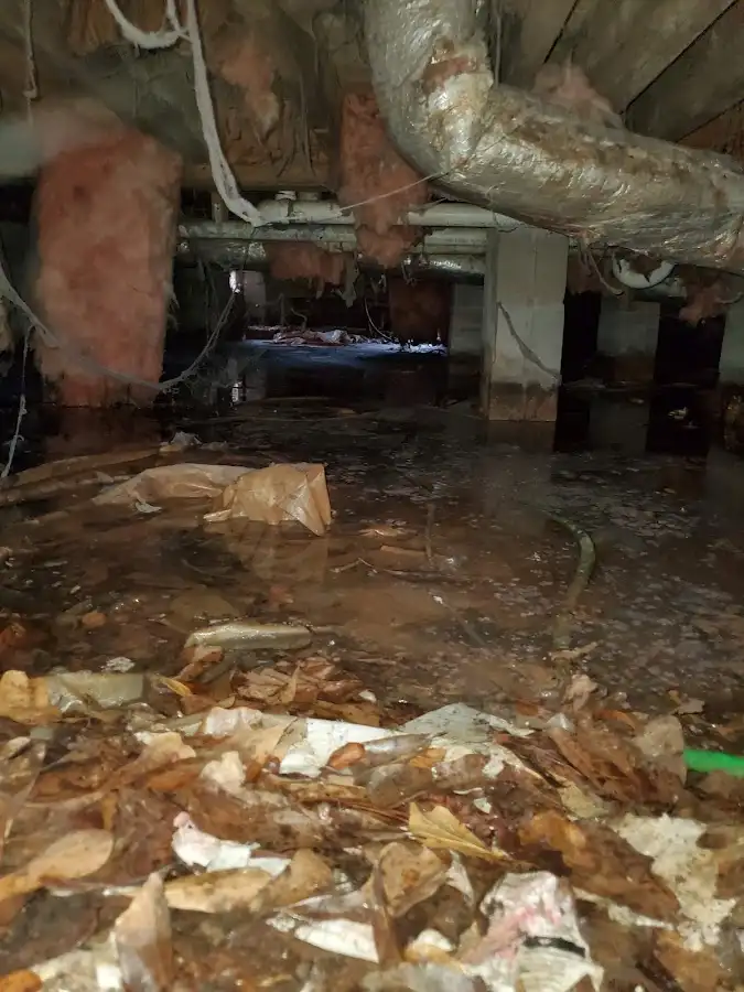 Crawl space flood assessment for Commercial Water Damage Restoration in Unionville