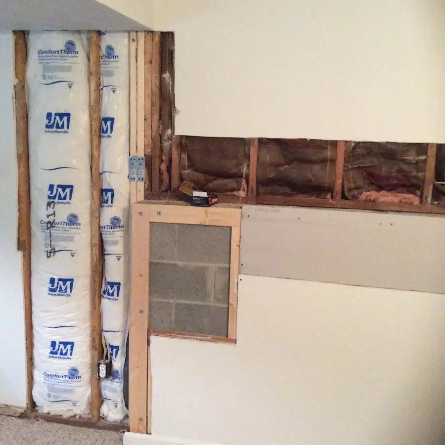 Wall insulation replacement during Contents Cleaning & Restoration in Unionville